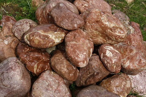 Kamenclub.ru: Розовый валунчик фр.100-300 мм.  купить в Новороссийске крупный природный камень розовый, серый молочный красный речной галечник природный 7850 руб/т   фото КАМЕНЬ КЛУБ