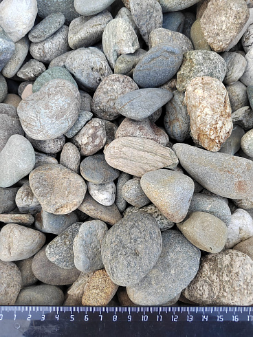 Kamenclub.ru: Галька речная окат (серая) фр.40-60 мм купить  в Новороссийске галька речная серый бежевый рыжий коричневый округлый речной камень 5000 руб/т   фото КАМЕНЬ КЛУБ